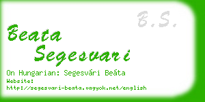 beata segesvari business card