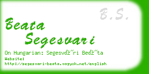 beata segesvari business card